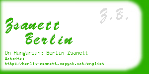 zsanett berlin business card